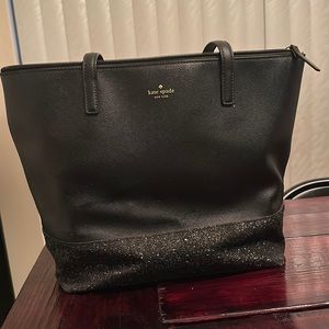Kate Spade Black Glitter Tote